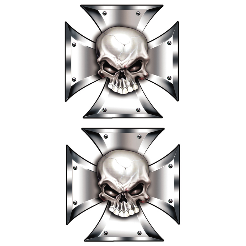 Image of Mijnautoonderdelen AutoTattoo Skull in IronCross 2x 8x AV 125015 av125015_668